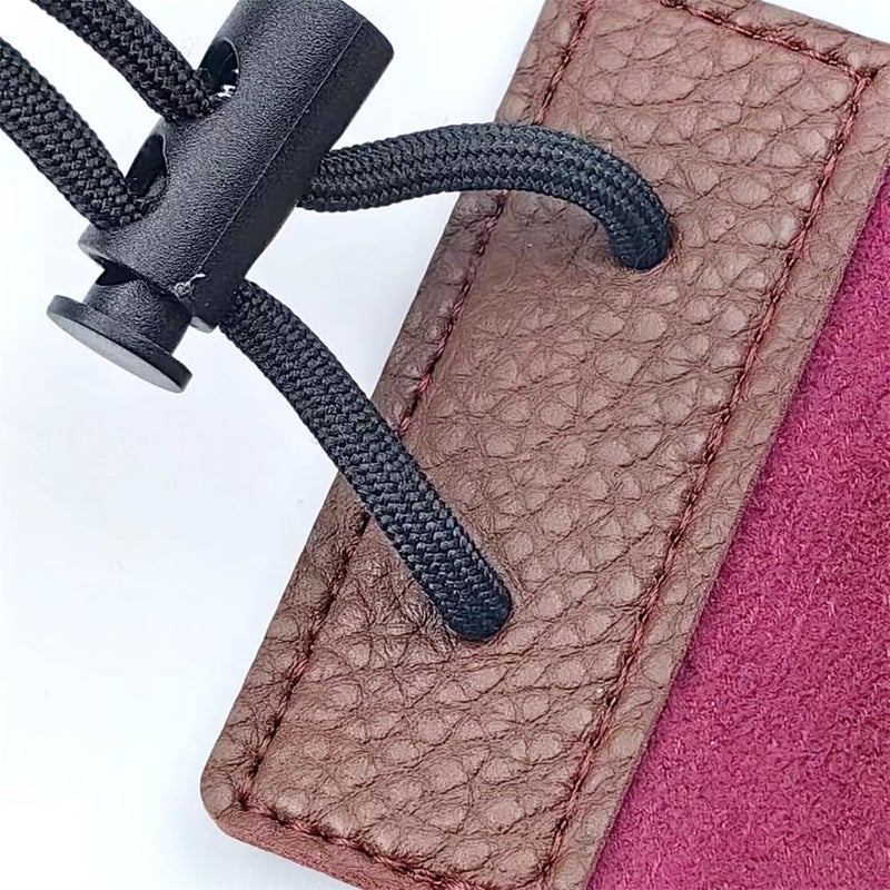EYAKEG Leather Archery Finger Tabs,Handmade Archery Finger Guard for Shooting Practice Gear, Recurve Bow Fingers Tab (Dark Coffee) - Image 2